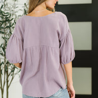 Pleasantly Perfect Bubble Sleeve Peasant Blouse-Blouses-Ave Shops-[option4]-[option5]-[option6]-[option7]-[option8]-Shop-Boutique-Clothing-for-Women-Online
