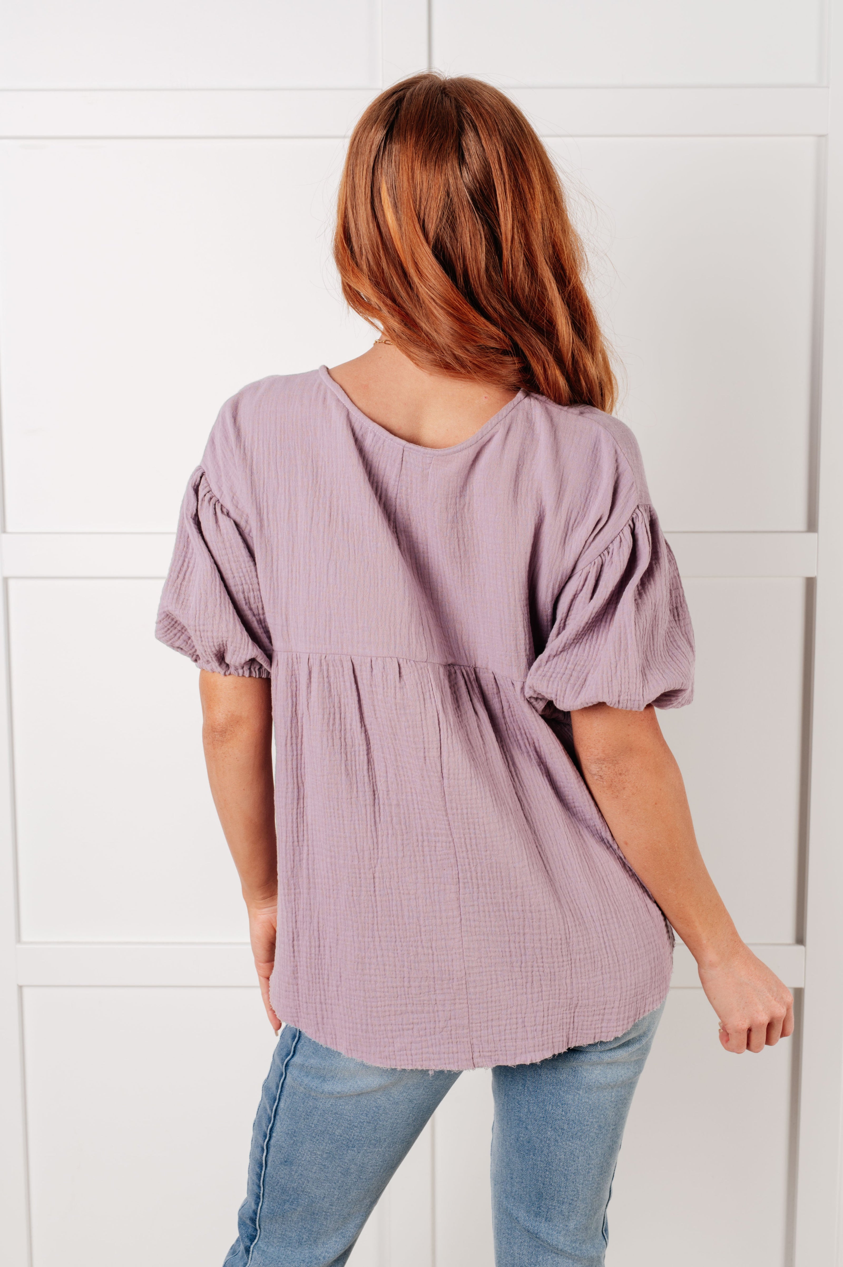 Pleasantly Perfect Bubble Sleeve Peasant Blouse-Blouses-Ave Shops-[option4]-[option5]-[option6]-[option7]-[option8]-Shop-Boutique-Clothing-for-Women-Online