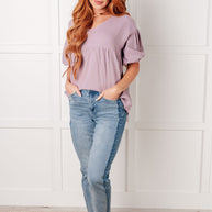 Pleasantly Perfect Bubble Sleeve Peasant Blouse-Blouses-Ave Shops-[option4]-[option5]-[option6]-[option7]-[option8]-Shop-Boutique-Clothing-for-Women-Online