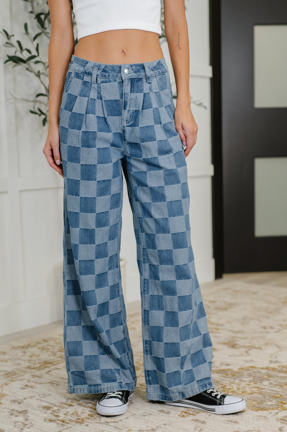 PREORDER: Please Detail Wide Leg Checkered Bottoms-Womens-Ave Shops-[option4]-[option5]-[option6]-[option7]-[option8]-Shop-Boutique-Clothing-for-Women-Online