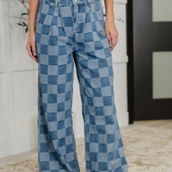 PREORDER: Please Detail Wide Leg Checkered Bottoms-Womens-Ave Shops-[option4]-[option5]-[option6]-[option7]-[option8]-Shop-Boutique-Clothing-for-Women-Online