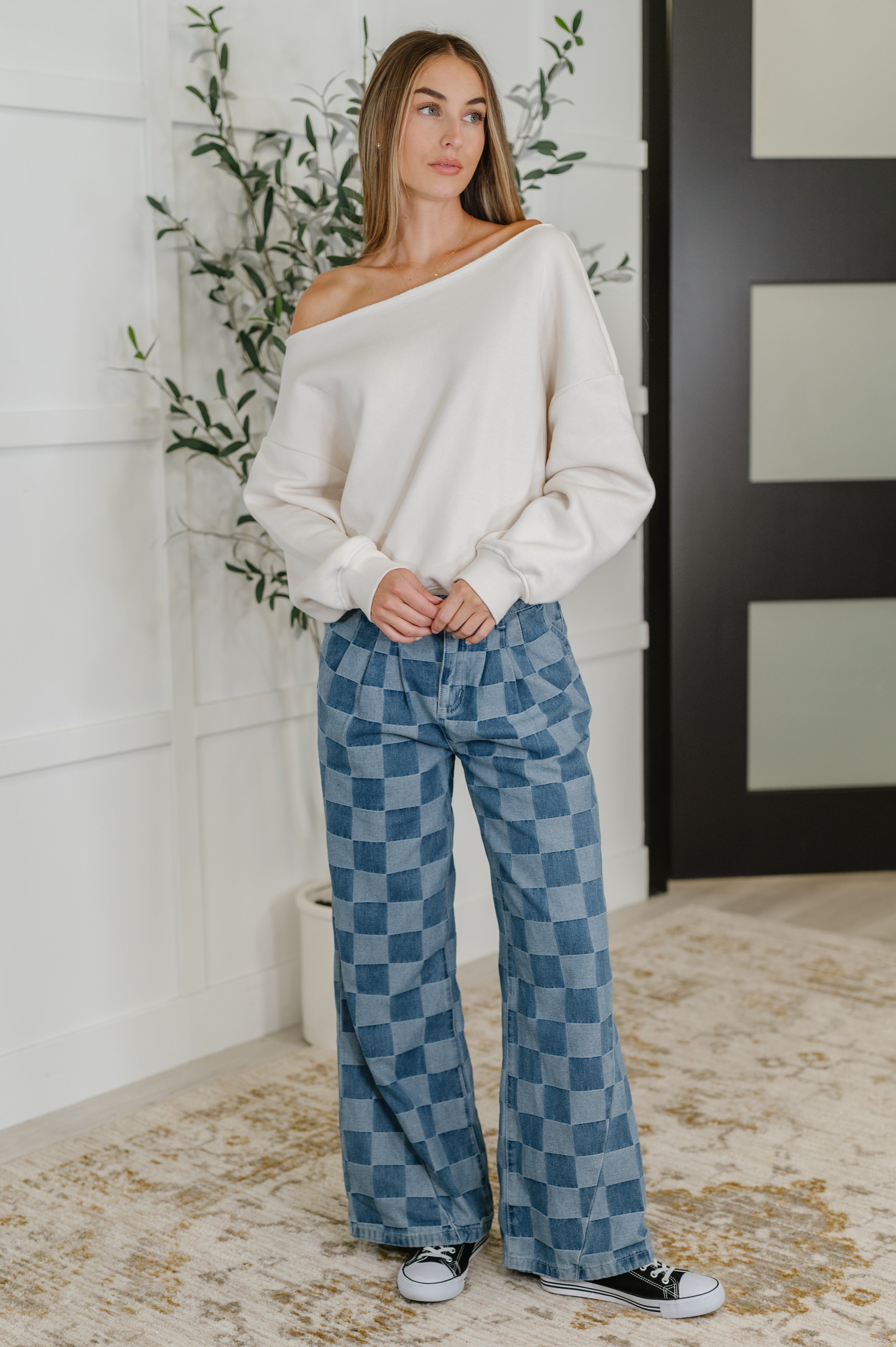 PREORDER: Please Detail Wide Leg Checkered Bottoms-Womens-Ave Shops-[option4]-[option5]-[option6]-[option7]-[option8]-Shop-Boutique-Clothing-for-Women-Online
