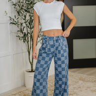 PREORDER: Please Detail Wide Leg Checkered Bottoms-Womens-Ave Shops-[option4]-[option5]-[option6]-[option7]-[option8]-Shop-Boutique-Clothing-for-Women-Online