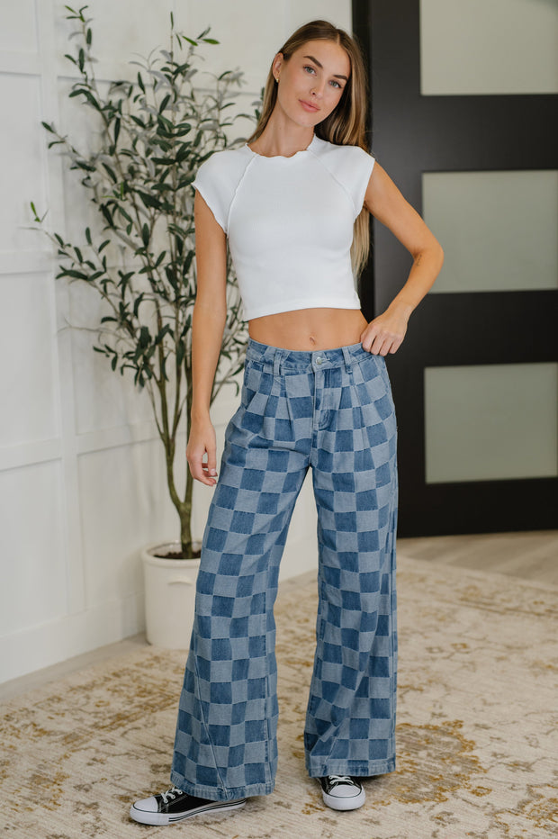 PREORDER: Please Detail Wide Leg Checkered Bottoms-Womens-Ave Shops-[option4]-[option5]-[option6]-[option7]-[option8]-Shop-Boutique-Clothing-for-Women-Online