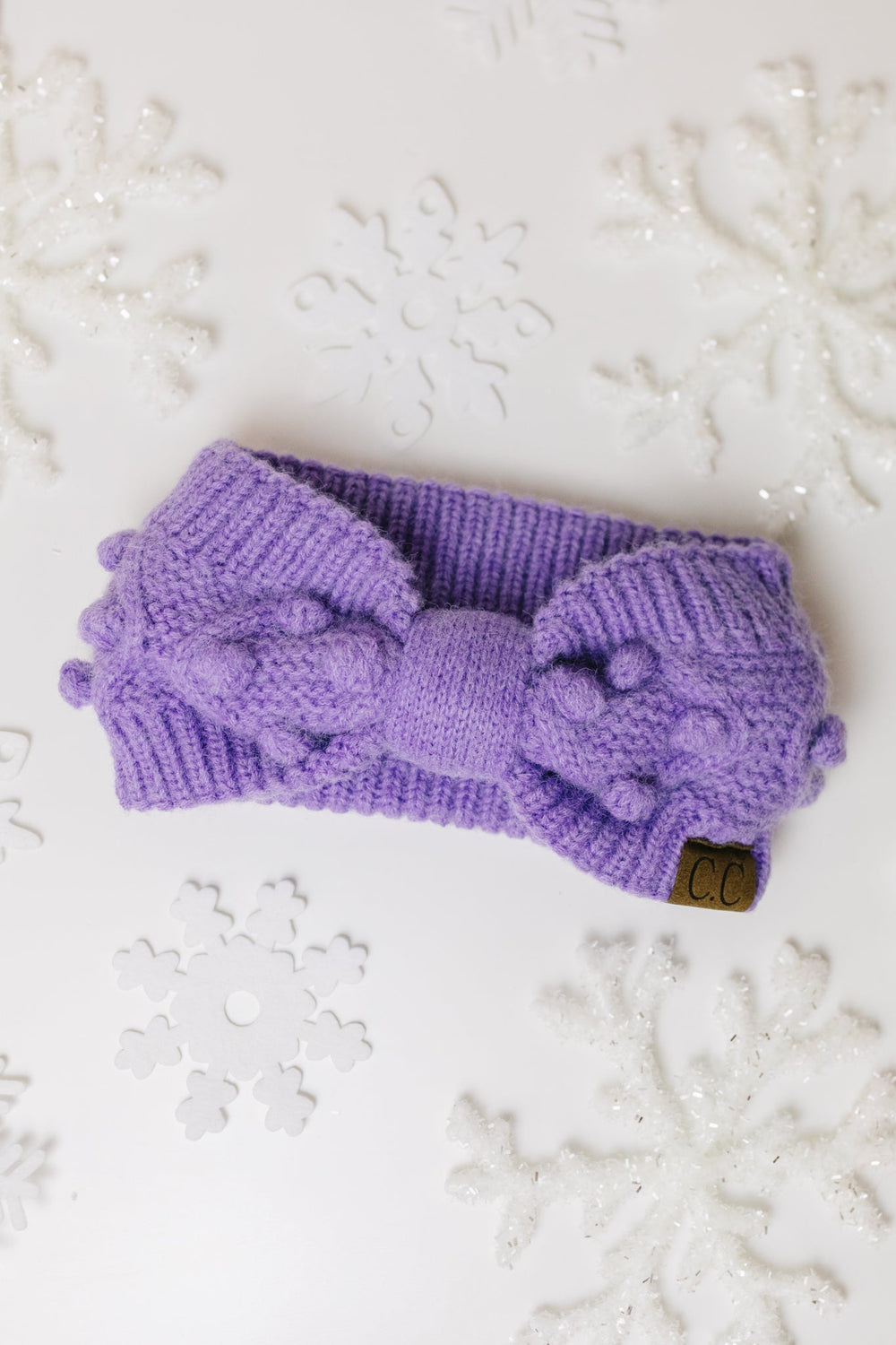 Pom Knit Head Wrap In Periwinkle-Womens-Ave Shops-[option4]-[option5]-[option6]-[option7]-[option8]-Shop-Boutique-Clothing-for-Women-Online