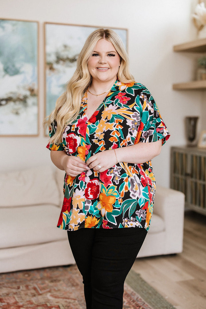 Pretty in Paradise Floral Blouse-Tops-Ave Shops-[option4]-[option5]-[option6]-[option7]-[option8]-Shop-Boutique-Clothing-for-Women-Online