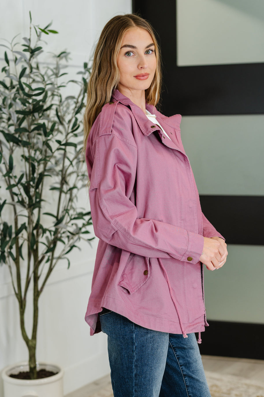 Puddle Jumper Full Front Zip Up Jacket in Mauve-Womens-Ave Shops-[option4]-[option5]-[option6]-[option7]-[option8]-Shop-Boutique-Clothing-for-Women-Online