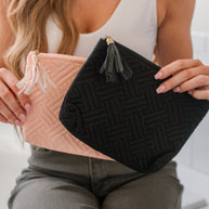 Quilted Travel Zip Pouch in Black-Accessories-Ave Shops-[option4]-[option5]-[option6]-[option7]-[option8]-Shop-Boutique-Clothing-for-Women-Online