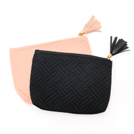 Quilted Travel Zip Pouch in Black-Accessories-Ave Shops-[option4]-[option5]-[option6]-[option7]-[option8]-Shop-Boutique-Clothing-for-Women-Online