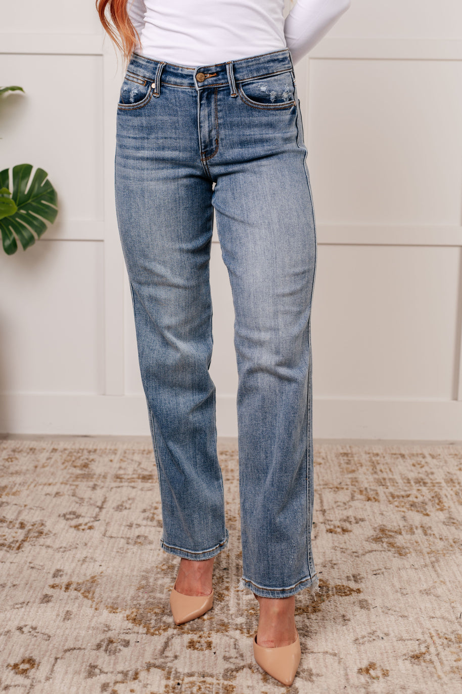Judy Blue Quinn Mid Rise Cell Phone Pocket Dad Jeans-Womens-Ave Shops-[option4]-[option5]-[option6]-[option7]-[option8]-Shop-Boutique-Clothing-for-Women-Online