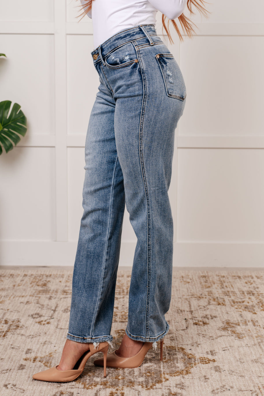 Judy Blue Quinn Mid Rise Cell Phone Pocket Dad Jeans-Womens-Ave Shops-[option4]-[option5]-[option6]-[option7]-[option8]-Shop-Boutique-Clothing-for-Women-Online