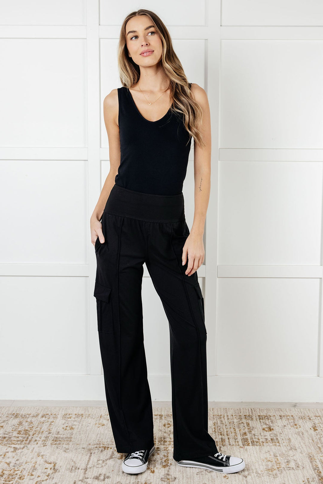 Rae Mode Race to Relax Cargo Pants in Black-Bottoms-Ave Shops-[option4]-[option5]-[option6]-[option7]-[option8]-Shop-Boutique-Clothing-for-Women-Online