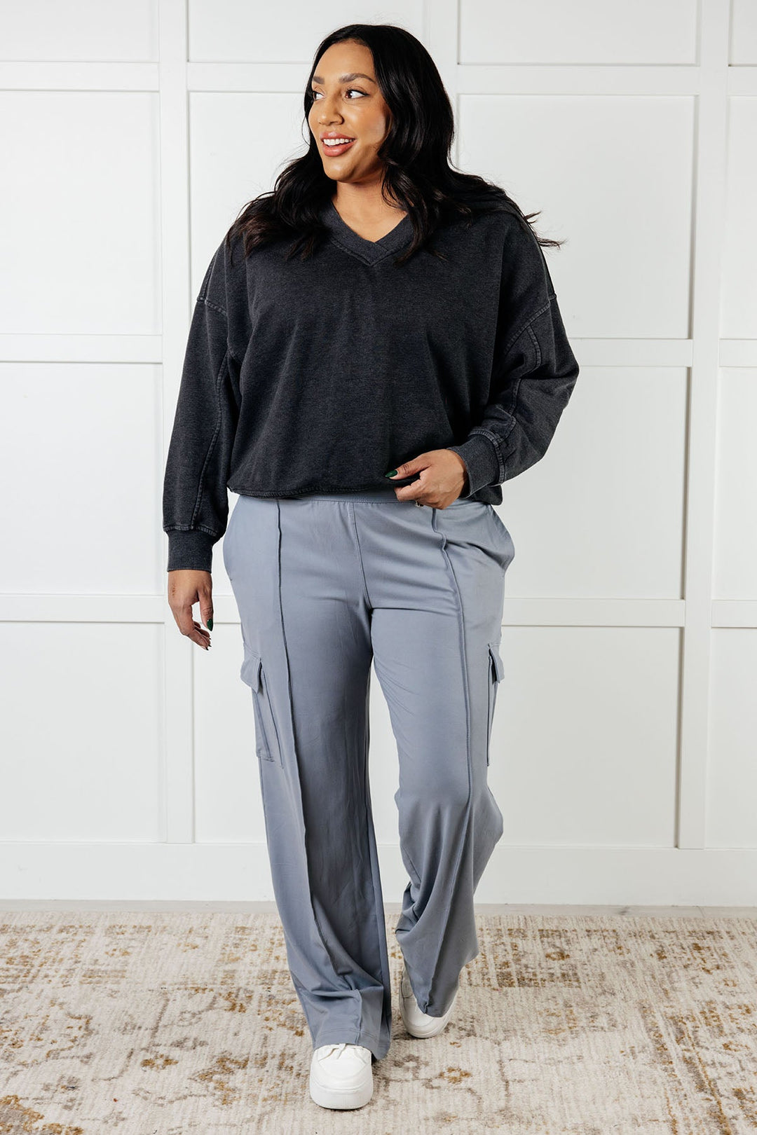 Rae Mode Race to Relax Cargo Pants in Rhino Grey-Bottoms-Ave Shops-[option4]-[option5]-[option6]-[option7]-[option8]-Shop-Boutique-Clothing-for-Women-Online