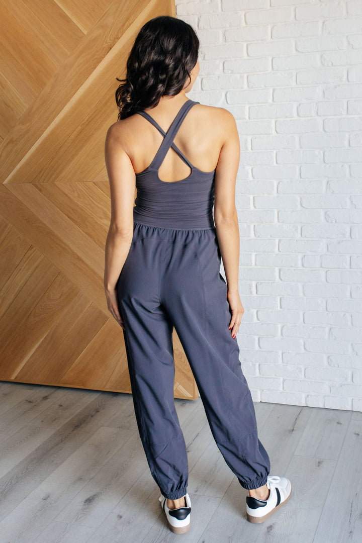 Raising Heart Rate Cutout Jumpsuit in Charcoal-Athleisure-Ave Shops-[option4]-[option5]-[option6]-[option7]-[option8]-Shop-Boutique-Clothing-for-Women-Online