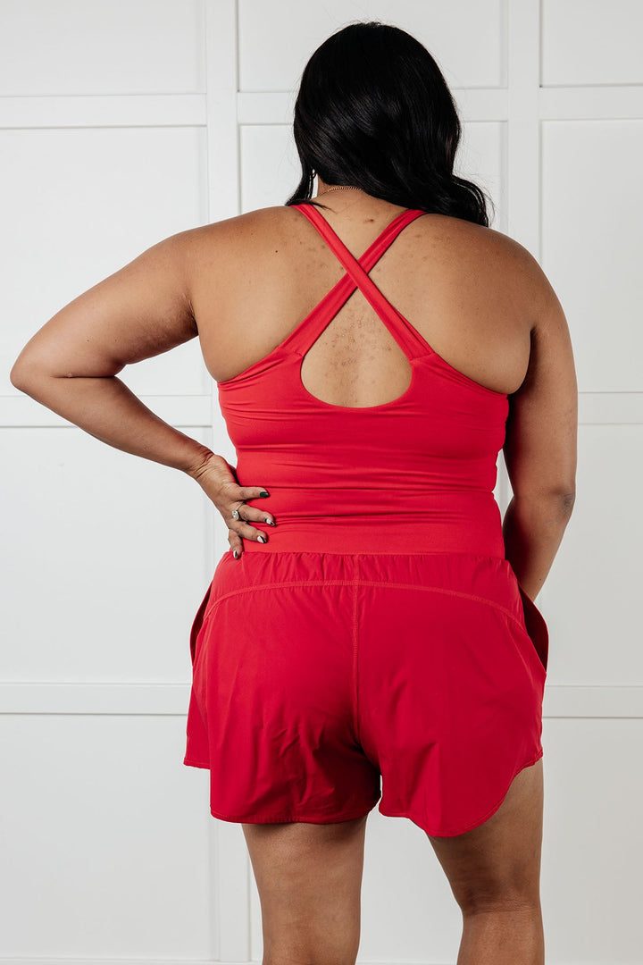 Rae Mode Raising Heart Rate Cutout Runsie In True Red-Athleisure-Ave Shops-[option4]-[option5]-[option6]-[option7]-[option8]-Shop-Boutique-Clothing-for-Women-Online