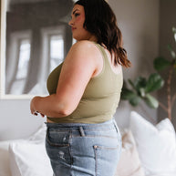 Relevant Ribbed Seamless Reversible Tank in Moss-Tops-Ave Shops-[option4]-[option5]-[option6]-[option7]-[option8]-Shop-Boutique-Clothing-for-Women-Online