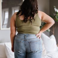 Relevant Ribbed Seamless Reversible Tank in Moss-Tops-Ave Shops-[option4]-[option5]-[option6]-[option7]-[option8]-Shop-Boutique-Clothing-for-Women-Online