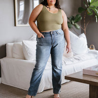 Relevant Ribbed Seamless Reversible Tank in Moss-Tops-Ave Shops-[option4]-[option5]-[option6]-[option7]-[option8]-Shop-Boutique-Clothing-for-Women-Online