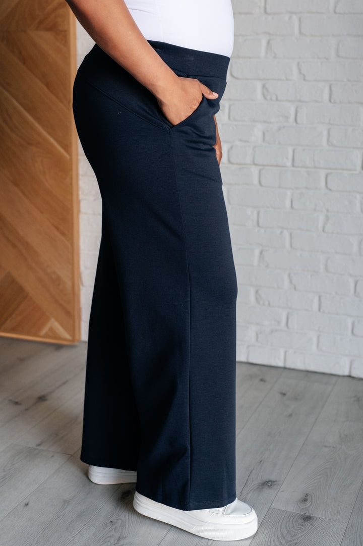 Resort Travel Wide Leg Crop Pant in Navy-Athleisure-Ave Shops-[option4]-[option5]-[option6]-[option7]-[option8]-Shop-Boutique-Clothing-for-Women-Online