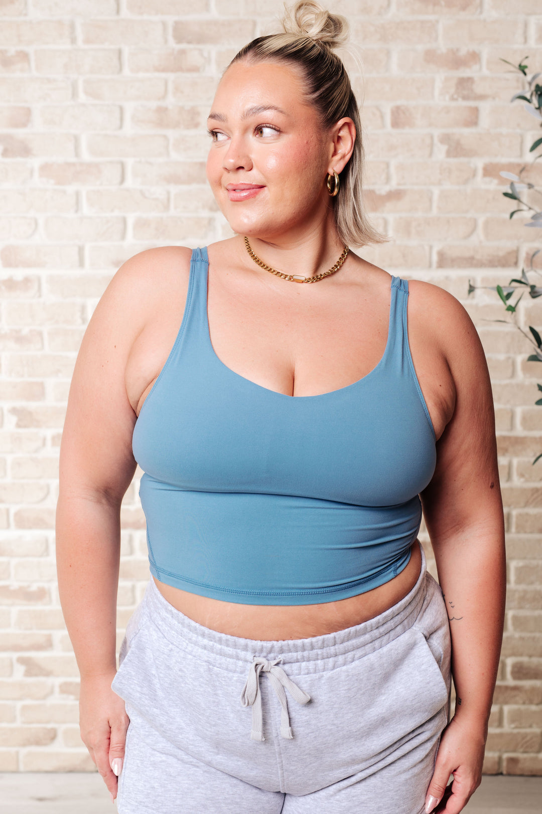 Rhythm and Rhyme Tank in Dusty Blue-Athleisure-Ave Shops-[option4]-[option5]-[option6]-[option7]-[option8]-Shop-Boutique-Clothing-for-Women-Online