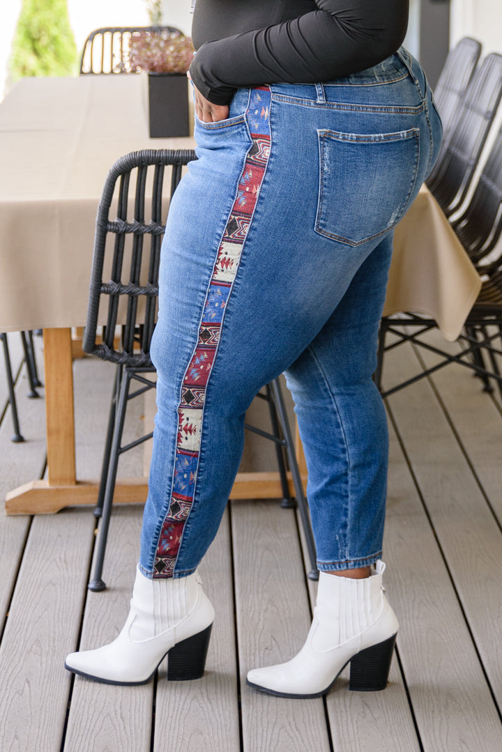 Rio Western Print Relaxed Jeans-Womens-Ave Shops-[option4]-[option5]-[option6]-[option7]-[option8]-Shop-Boutique-Clothing-for-Women-Online