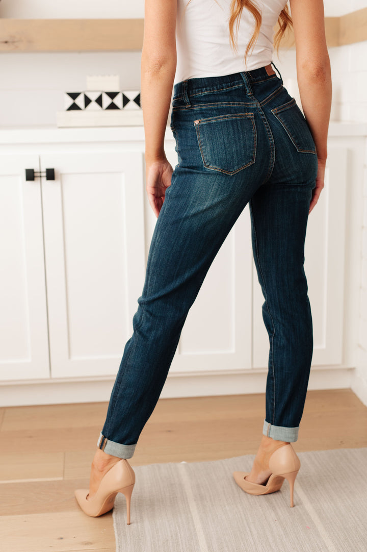 Rowena High Rise Pull On Double Cuff Slim Jeans-Denim-Ave Shops-[option4]-[option5]-[option6]-[option7]-[option8]-Shop-Boutique-Clothing-for-Women-Online