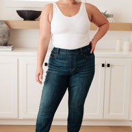 Judy Blue Rowena High Rise Pull On Double Cuff Slim Jeans-Denim-Ave Shops-[option4]-[option5]-[option6]-[option7]-[option8]-Shop-Boutique-Clothing-for-Women-Online