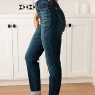 Judy Blue Rowena High Rise Pull On Double Cuff Slim Jeans-Denim-Ave Shops-[option4]-[option5]-[option6]-[option7]-[option8]-Shop-Boutique-Clothing-for-Women-Online