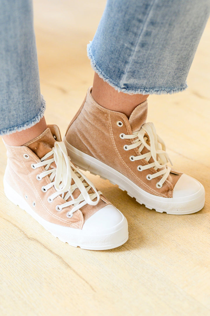 Corky's Run Me Down Velvet High Tops in Tan-Shoes-Ave Shops-[option4]-[option5]-[option6]-[option7]-[option8]-Shop-Boutique-Clothing-for-Women-Online