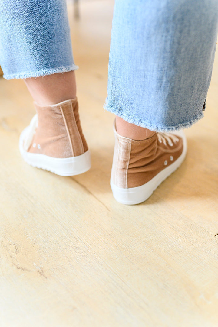 Corky's Run Me Down Velvet High Tops in Tan-Shoes-Ave Shops-[option4]-[option5]-[option6]-[option7]-[option8]-Shop-Boutique-Clothing-for-Women-Online