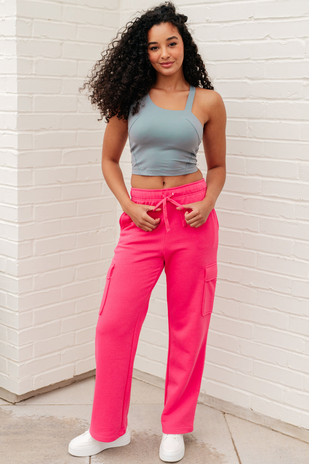 Rae Mode Run, Don't Walk Cargo Sweatpants in Flamingo Pink-Athleisure-Ave Shops-[option4]-[option5]-[option6]-[option7]-[option8]-Shop-Boutique-Clothing-for-Women-Online