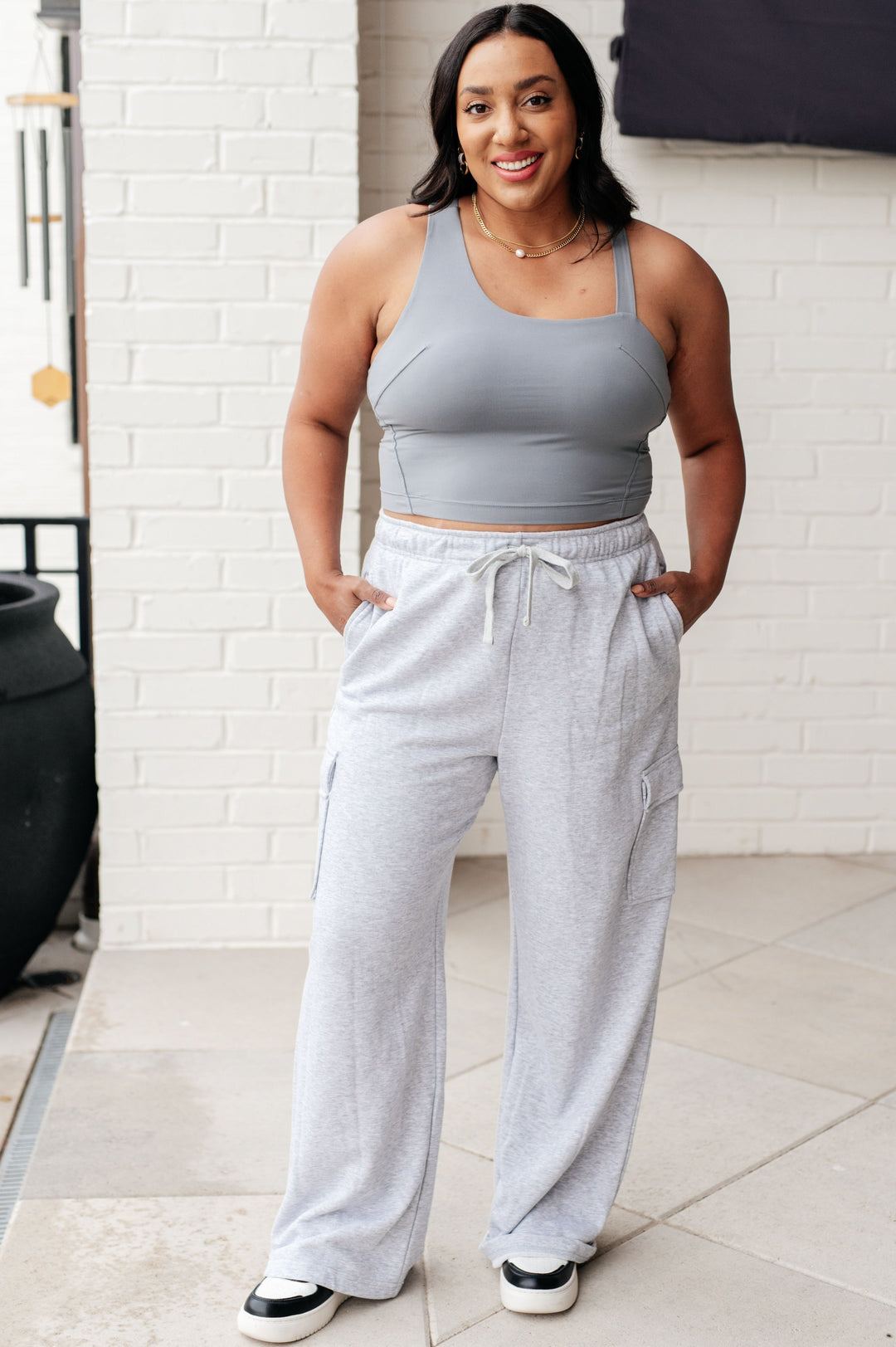 Rae Mode Doing it For Me Asymmetrical Tank in Rhino Grey-Athleisure-Ave Shops-[option4]-[option5]-[option6]-[option7]-[option8]-Shop-Boutique-Clothing-for-Women-Online