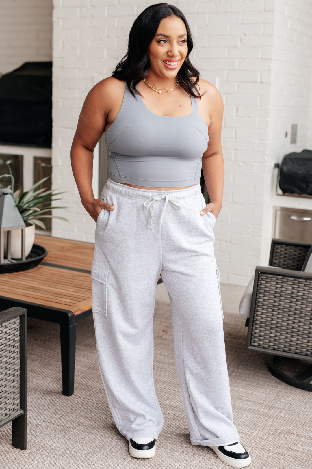 Rae Mode Run, Don't Walk Cargo Sweatpants in Grey-Athleisure-Ave Shops-[option4]-[option5]-[option6]-[option7]-[option8]-Shop-Boutique-Clothing-for-Women-Online