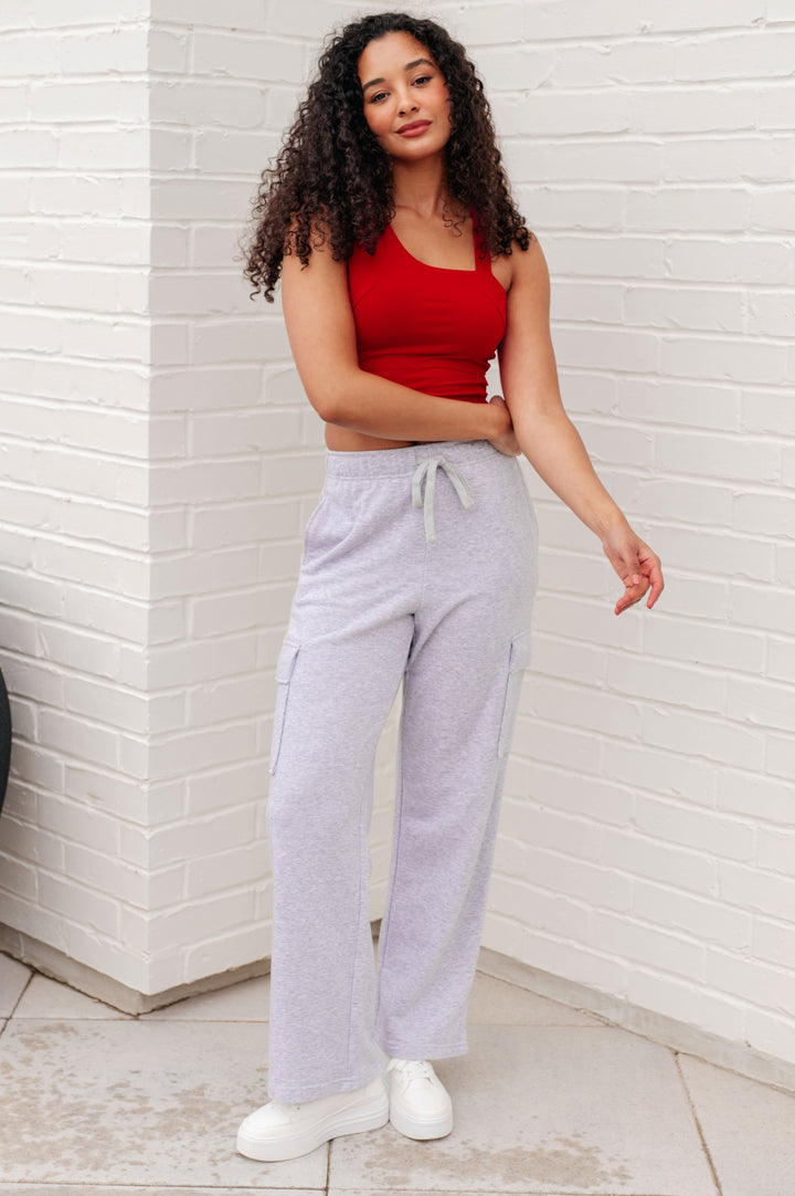 Rae Mode Run, Don't Walk Cargo Sweatpants in Grey-Athleisure-Ave Shops-[option4]-[option5]-[option6]-[option7]-[option8]-Shop-Boutique-Clothing-for-Women-Online