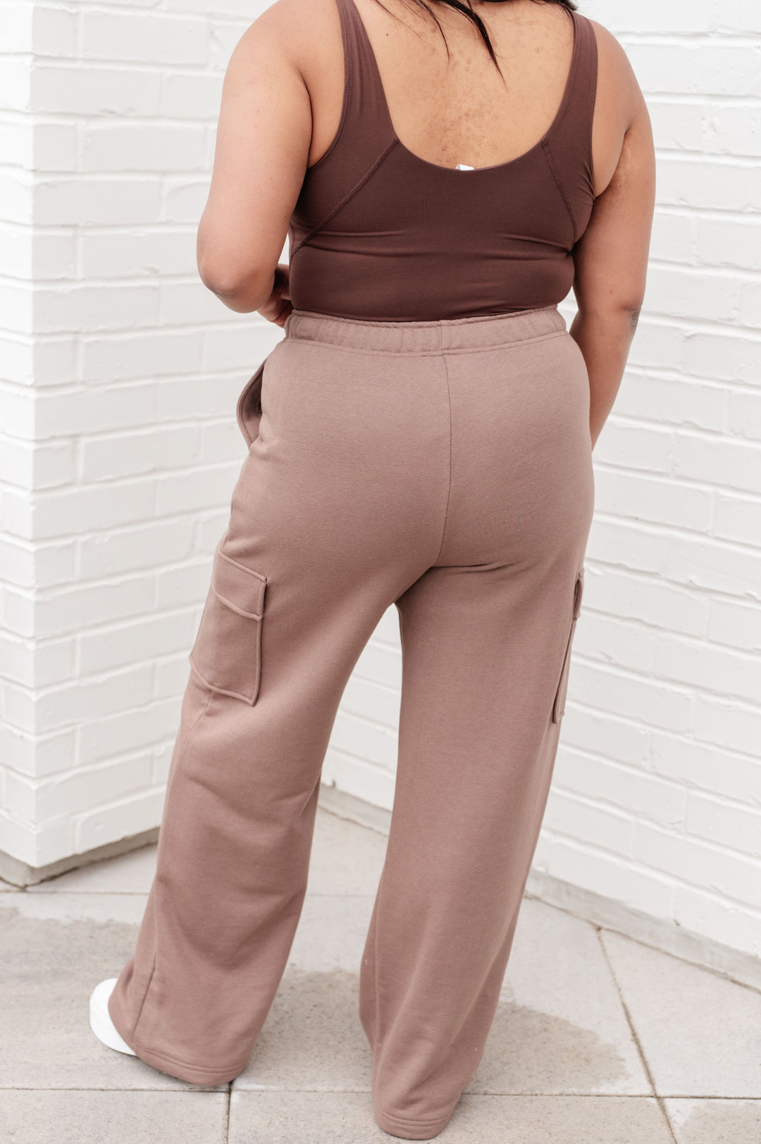 Rae Mode Run, Don't Walk Cargo Sweatpants in Smokey Brown-Athleisure-Ave Shops-[option4]-[option5]-[option6]-[option7]-[option8]-Shop-Boutique-Clothing-for-Women-Online