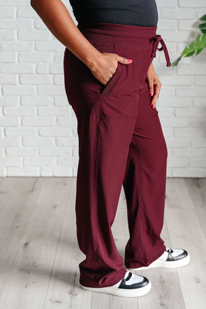 Rae Mode Runner's High Drawstring Joggers in Red Merlot-Athleisure-Ave Shops-[option4]-[option5]-[option6]-[option7]-[option8]-Shop-Boutique-Clothing-for-Women-Online