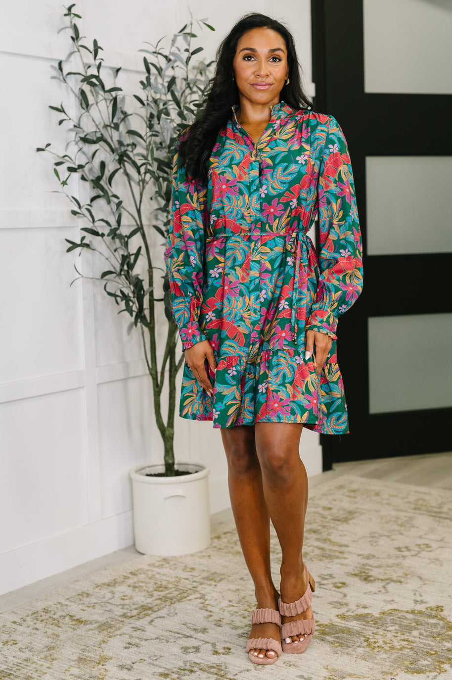 Rustic Retreat Long Sleeve Dress-Womens-Ave Shops-[option4]-[option5]-[option6]-[option7]-[option8]-Shop-Boutique-Clothing-for-Women-Online