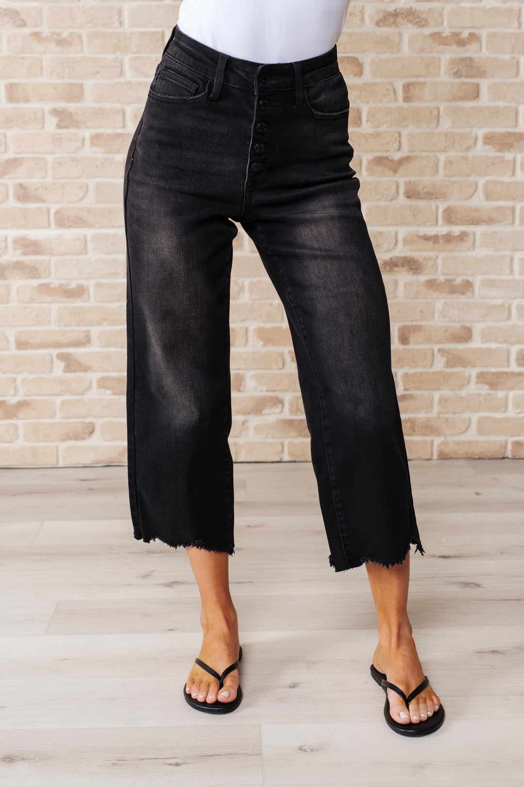 Judy Blue Ryan High Rise Button Fly Wide Leg Crop Jeans-Womens-Ave Shops-[option4]-[option5]-[option6]-[option7]-[option8]-Shop-Boutique-Clothing-for-Women-Online
