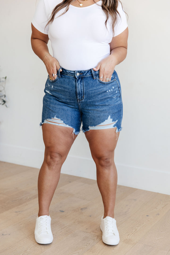 Judy Blue Samantha High Rise Rigid Magic Distressed Cutoff Shorts-Womens-Ave Shops-[option4]-[option5]-[option6]-[option7]-[option8]-Shop-Boutique-Clothing-for-Women-Online