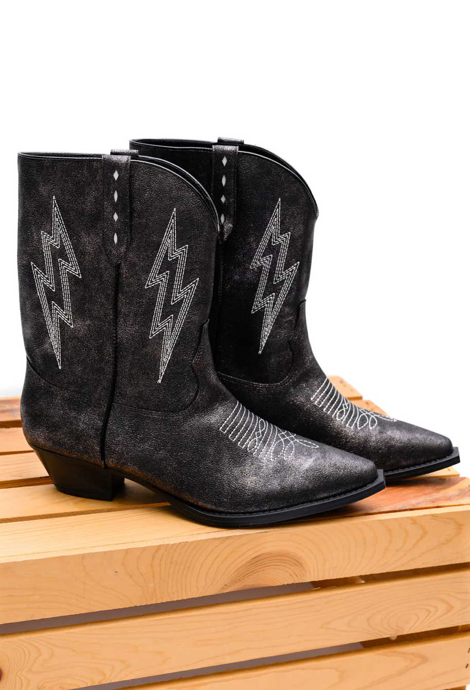 Bowie Metallic Boot in Black-Shoes-Ave Shops-[option4]-[option5]-[option6]-[option7]-[option8]-Shop-Boutique-Clothing-for-Women-Online