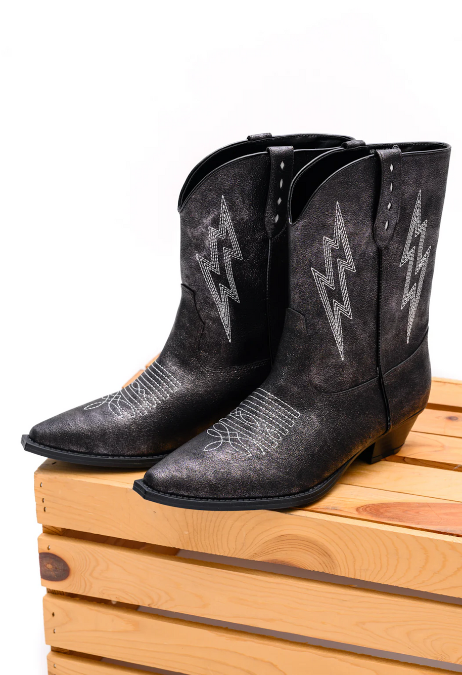 Bowie Metallic Boot in Black-Shoes-Ave Shops-[option4]-[option5]-[option6]-[option7]-[option8]-Shop-Boutique-Clothing-for-Women-Online