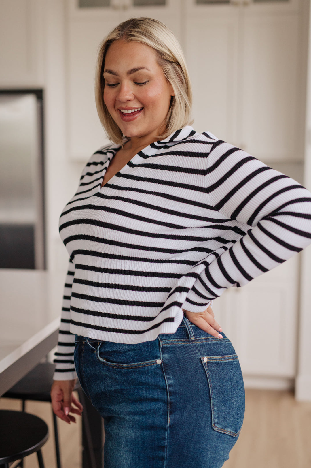 Self Improvement V-Neck Striped Sweater-Tops-Ave Shops-[option4]-[option5]-[option6]-[option7]-[option8]-Shop-Boutique-Clothing-for-Women-Online