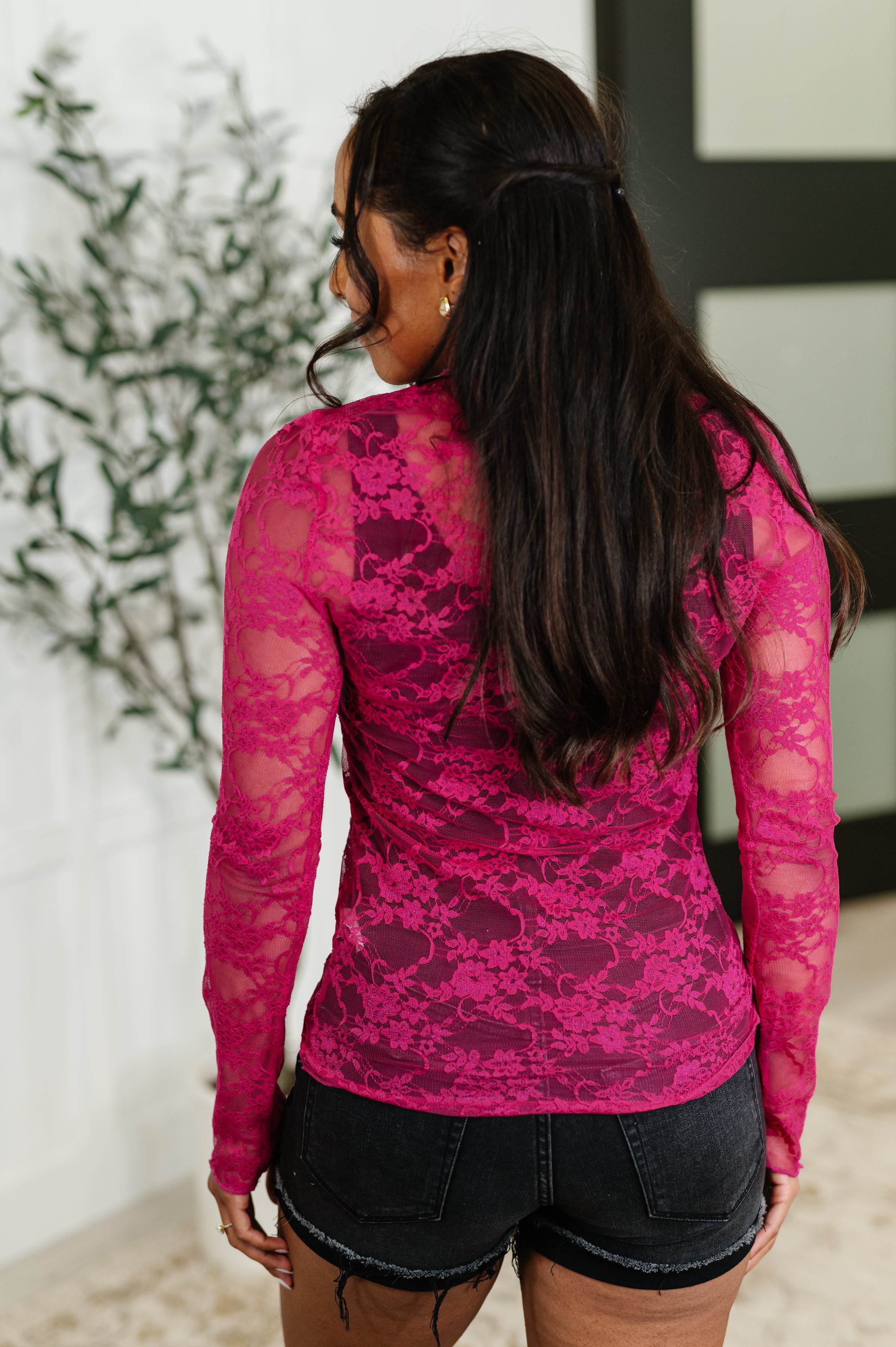 Sheer Intentions Lace Layering Top Fuchsia-Womens-Ave Shops-[option4]-[option5]-[option6]-[option7]-[option8]-Shop-Boutique-Clothing-for-Women-Online