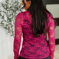 Sheer Intentions Lace Layering Top Fuchsia-Womens-Ave Shops-[option4]-[option5]-[option6]-[option7]-[option8]-Shop-Boutique-Clothing-for-Women-Online