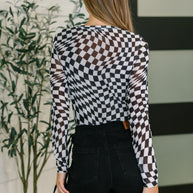 PREORDER: Sheer Long Sleeve Checkered Layering Top in Three Colors-Womens-Ave Shops-[option4]-[option5]-[option6]-[option7]-[option8]-Shop-Boutique-Clothing-for-Women-Online