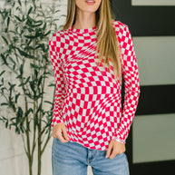 PREORDER: Sheer Long Sleeve Checkered Layering Top in Three Colors-Womens-Ave Shops-[option4]-[option5]-[option6]-[option7]-[option8]-Shop-Boutique-Clothing-for-Women-Online