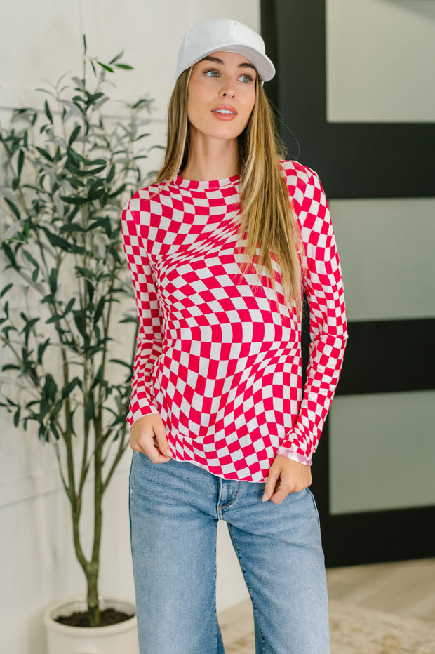 PREORDER: Sheer Long Sleeve Checkered Layering Top in Three Colors-Womens-Ave Shops-[option4]-[option5]-[option6]-[option7]-[option8]-Shop-Boutique-Clothing-for-Women-Online