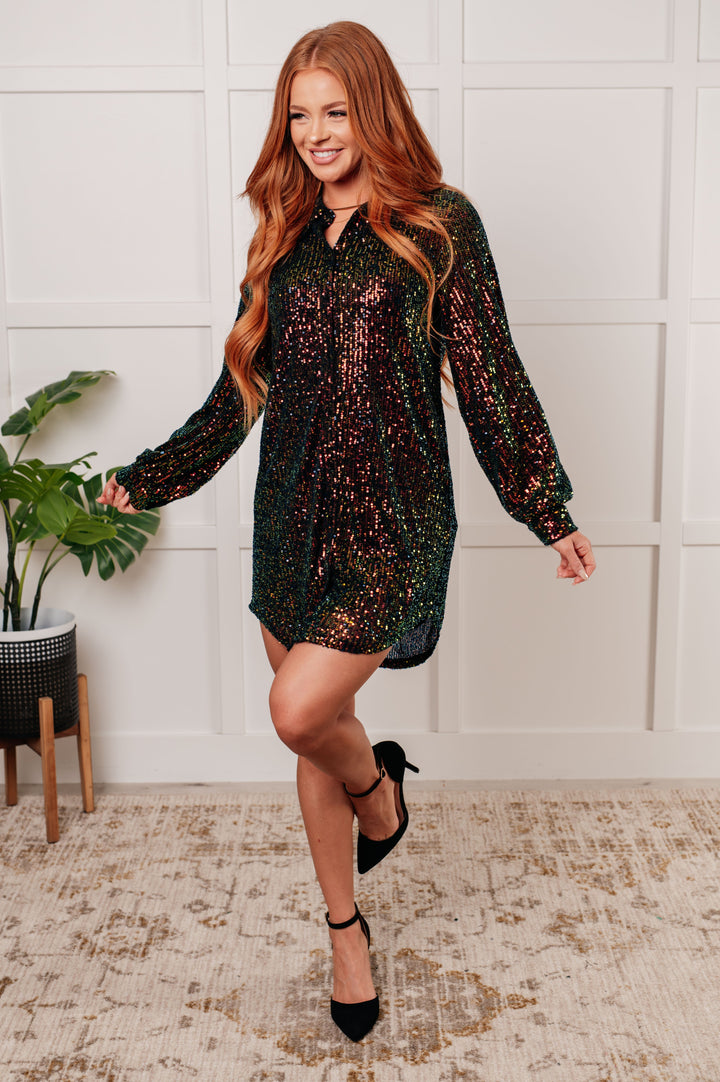 Shimmering Splendor Sequin Shirt Dress-Dresses-Ave Shops-[option4]-[option5]-[option6]-[option7]-[option8]-Shop-Boutique-Clothing-for-Women-Online