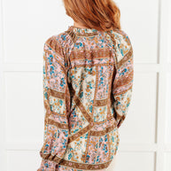 Show and Tell Mixed Print Peasant Blouse-Blouses-Ave Shops-[option4]-[option5]-[option6]-[option7]-[option8]-Shop-Boutique-Clothing-for-Women-Online