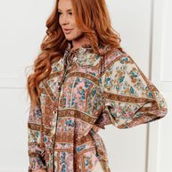 Show and Tell Mixed Print Peasant Blouse-Blouses-Ave Shops-[option4]-[option5]-[option6]-[option7]-[option8]-Shop-Boutique-Clothing-for-Women-Online